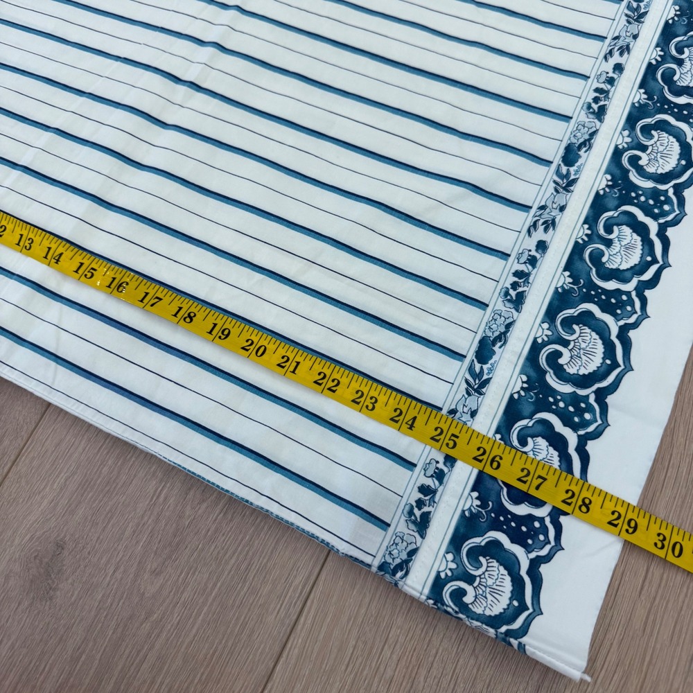 Vintage Ralph Lauren Blue White Striped Paisley Border Pillowcase Set of 2 USA - Picture 6 of 9